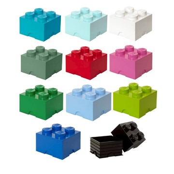 LEGO樂高四凸收納盒 (多色可選) 砂綠色