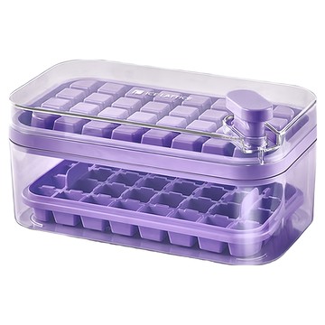 秒脫冰按壓雙層製冰盒 ABS+PET+PP材質  紫色  23.8 x 13.5 x 10.9cm  1個