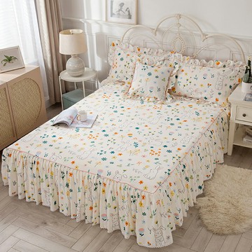 小清新全棉床裙單件1.8m韓式公主風裙式床單床罩防滑席夢思保護套