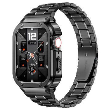 適用蘋果手表s11表帶se3不銹鋼小方塊改裝金屬殼iwatchultra3表帶
