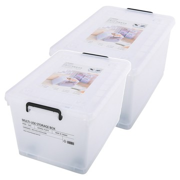 KEYWAY 聯府 印象 滑輪整理箱 60L  透白色  59 x 41 x 33.7cm  2個