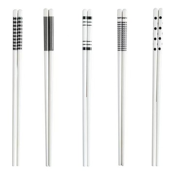 赫本風陶瓷筷子家用防霉防滑抗菌耐高溫家庭分餐一人一筷高檔餐具 h802