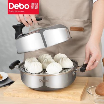 德鉑不銹鋼鍋湯鍋家用加厚煲湯鍋電磁爐煤氣灶通用蒸饅頭蒸魚蒸鍋