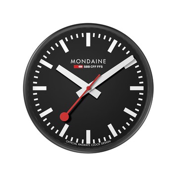 MONDAINE 瑞士國鐵經典掛鐘25cm【黑】CLOCK64K