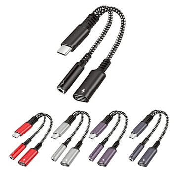 MiraScreen Type-C to Type-C+3.5mm 可充電音源轉接線