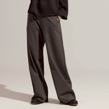 REBOOT動能-超細磨毛高彈寬褲-(磁灰/烏黑S-L)