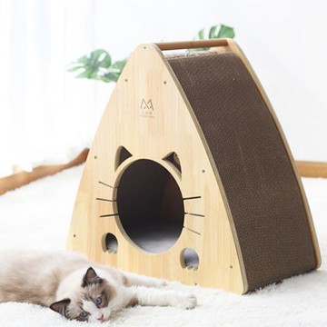 貓抓板窩貓窩一體耐磨不掉屑立式耐抓四季通用貓咪貓爪板三角 形