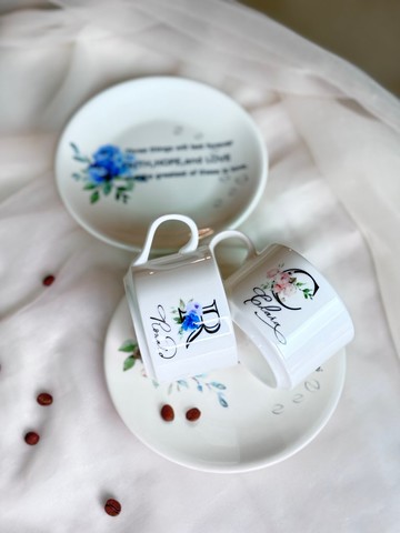 【客製化】陶瓷咖啡杯 連碟 情侶 生日 結婚 新居入伙禮物 辦公室