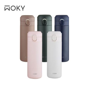【WOKY 沃廚】輕量輕芯鈦瓷易潔層彈蓋保溫瓶450ml