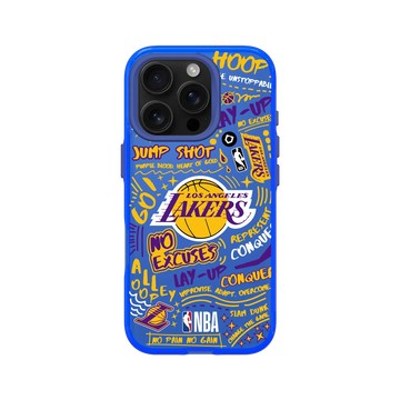 iPhone 16 Pro Clear 激光藍 - NBA - 塗鴉系列-洛杉磯湖人 L.A. Lakers - Graffiti