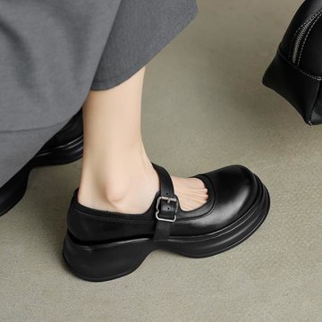 時尚百搭英倫學院風增高厚底扣帶JK瑪麗珍單鞋女小皮鞋