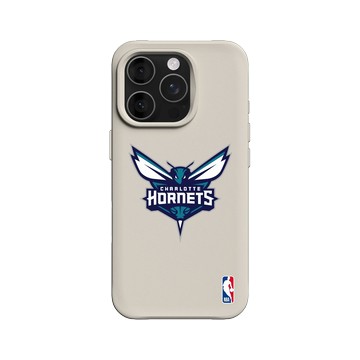 iPhone 16 Pro SolidX 貝殼灰 - NBA - Logo-夏洛特黃蜂 Charlotte Hornets