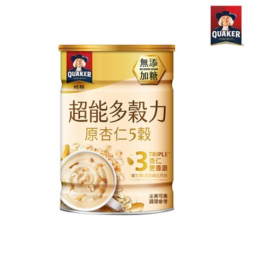 【桂格】超能多穀力原杏仁5穀-無糖 (390g/罐)