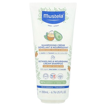 Mustela, 嬰兒，順滑滋養洗髮膏，長發、波浪或卷髮，6.76 液量盎司（200 毫升）