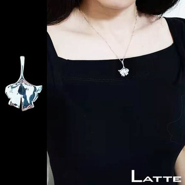 LATTE 銀杏 925純銀墬飾項鍊(MIT)