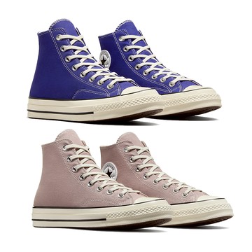 CONVERSE【授權專賣店】男女高筒帆布鞋 休閒鞋 A09468C粉霧 A09466C藍紫 CHUCK 70 三星標
