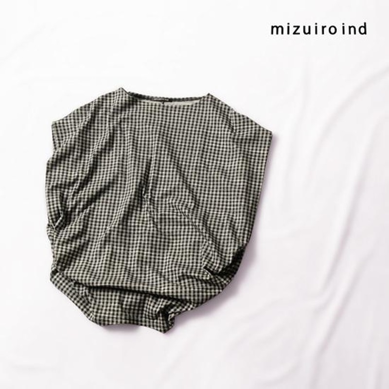 mizuiroind / ミズイロインド ギンガムチェックプリント ノースリーブ