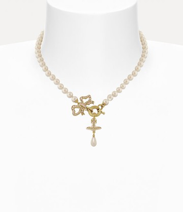 Vivienne Westwood Rigoberta Pearl Necklace Gold-vintage-rose-crystal-creamrose-pearl Gold-vintage-rose-crystal-creamrose-pearl Women