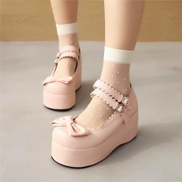 厚底鞋子女小個子顯高仙女單鞋女學生甜美洛麗塔鞋子女百搭lo鞋子