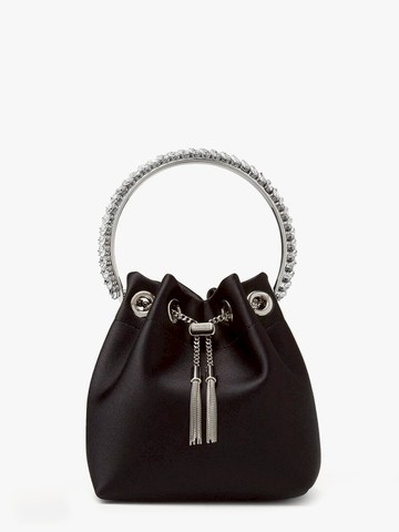 Satin bucket bag with crystals detail - JIMMY CHOO - gender_Woman