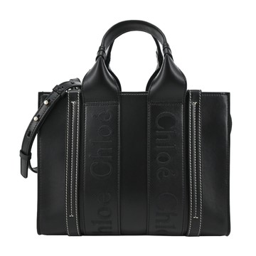 Chloe Woody tote bag 新款皮革兩用托特包(小號/黑色)