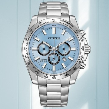 CITIZEN星辰 Chronograph系列 經典三眼 計時腕錶 44mm / AN8230-59L
