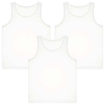 BASE ALPHA ESSENTIALS 女童100%純棉日常背心 3件  80號  白色