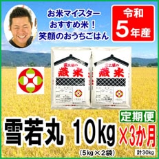 山形県産雪若丸10kg(5kg×2)全3回