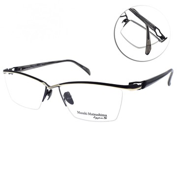 Masaki Matsushima 流線眉框 鈦光學眼鏡 TYPE S系列/黑 金#MFT5071 C4