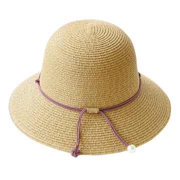 遮陽帽草帽-草編優雅珍珠可摺疊女帽子7色73vf52【獨家進口】【米蘭精品】