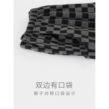 2025年新款純棉睡褲男春秋休閑格子長褲松緊帶夏季寬松直筒家居褲