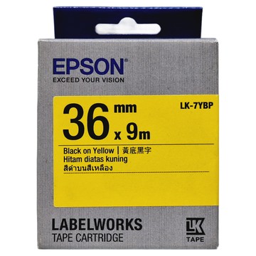EPSON 標籤帶 LK-7YBP 36mm x 9m  Yellow 黃底 Black 黑字