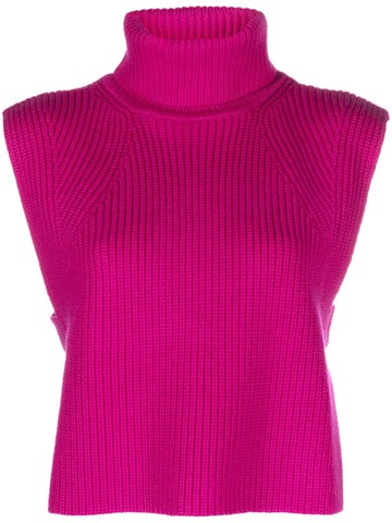 MARANT ÉTOILE - roll-neck merino vest - women - Merino - 36 - Pink