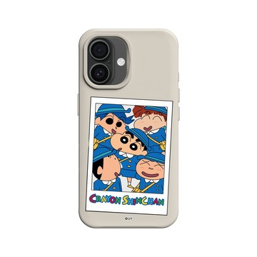 iPhone 16 SolidX 貝殼灰 - 蠟筆小新 Crayon Shinchan - 喀嚓！笑一個