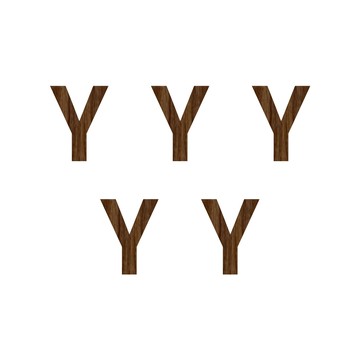 1.5cm英文字母小木片 Y 5入