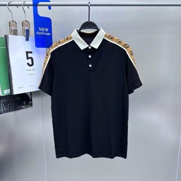 男夏季新款季時尚織帶休閑修身翻領短袖POLO衫潮22903