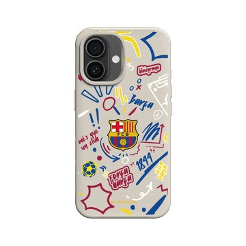 iPhone 16 SolidX 貝殼灰 - FC Barcelona - Graffiti