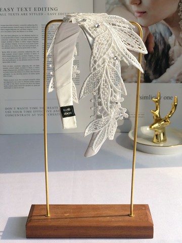 原創白色飛羽高端髮箍