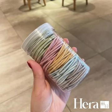 【HERA 赫拉】韓國簡約清新純色髮圈/皮筋罐裝組100入 H112082204