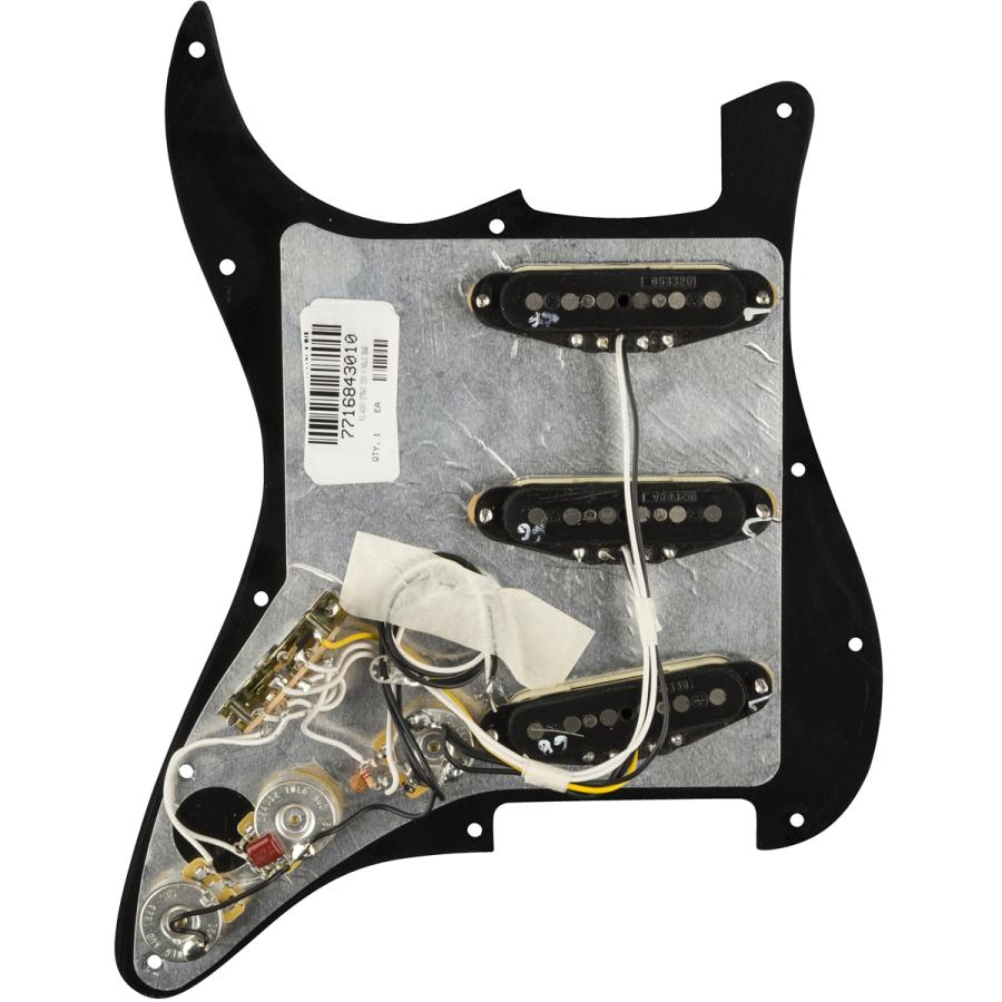 Fender ギターパーツ Pre-Wired Strat Pickguard, Vintage Noiseless SSS, Black