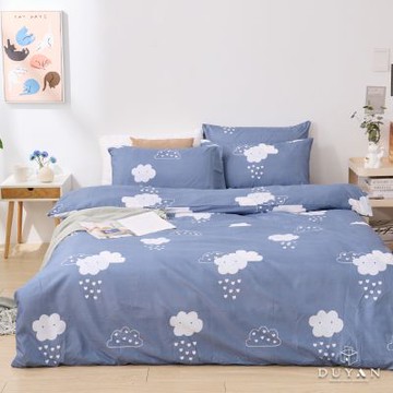 DUYAN 竹漾 舒柔棉雙人加大床包三件組 / 雲朵童話 台灣製