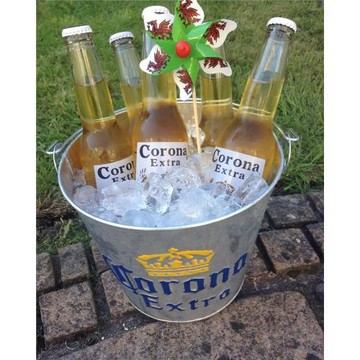 Corona/科羅娜啤酒冰桶鐵皮桶冰粒冰塊吐酒桶鍍鋅香檳桶鐵皮冰桶