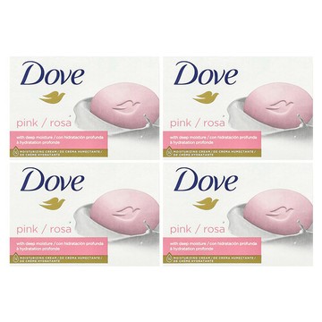 Dove, 深層保濕美容塊皂，粉色，4 塊，每塊 3.75 盎司（106 克）
