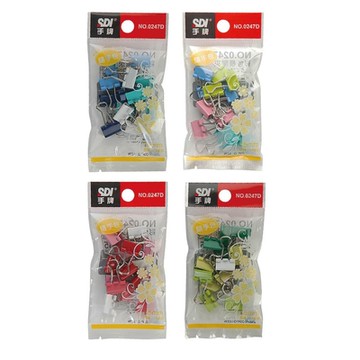 SDI 手牌 15mm 彩色長尾夾OPP袋 隨手包15支入 顏色隨機 / 袋 0247D