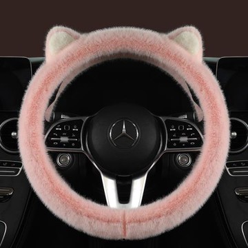 冬季毛絨可愛網紅爆款貓耳朵親膚舒適防滑通用方向盤套把套