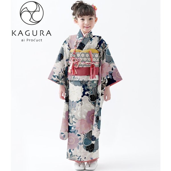 小さめな子でも⭐︎式部浪漫 kagura 3歳着物 被布 フルセット 七五三