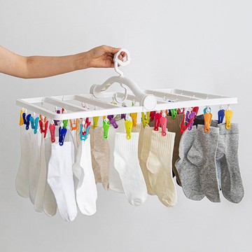 日本霜山 彩虹折疊式晾曬架(40夾)