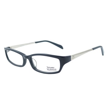 【Vivienne Westwood】英國薇薇安魏斯伍德●金屬浮雕銀色土星光學眼鏡(藏青) VW162-01