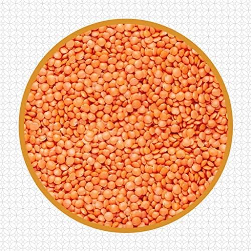 Ambika インド産 Masoor ヒラ豆 レンズ豆 レンティル 1kg 日本語レシピ付き (皮なし Masoor Dal 1kg)