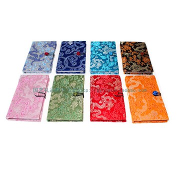 仿古筆記本/絲綢面料記事本子批發/創意文具/仿古盤扣可愛日記本